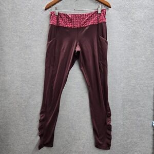 Lululemon Women Activewear Pants 8 Red Speed Tight Ruched 26"